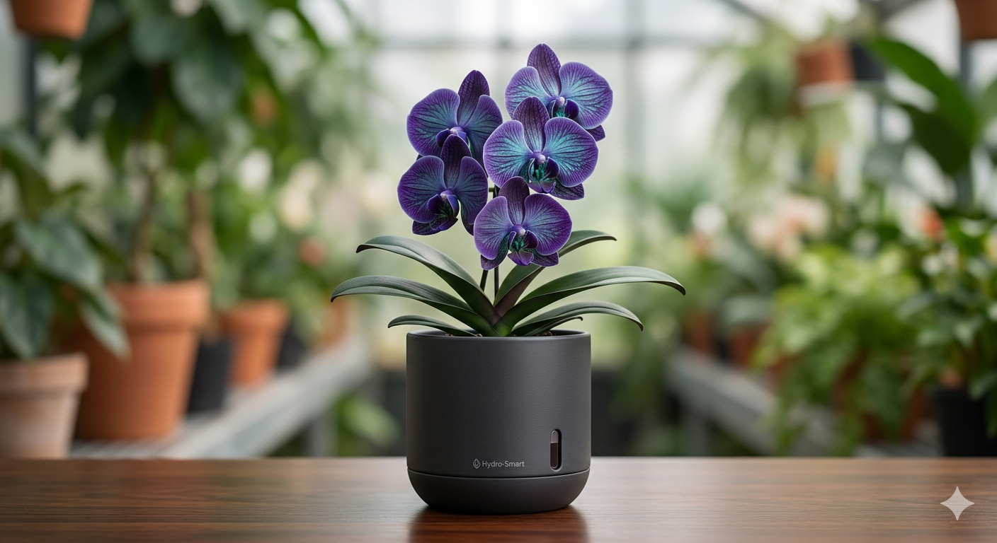 The "Midnight Aurora" Hybrid Orchid – Self-Watering Luxury Series